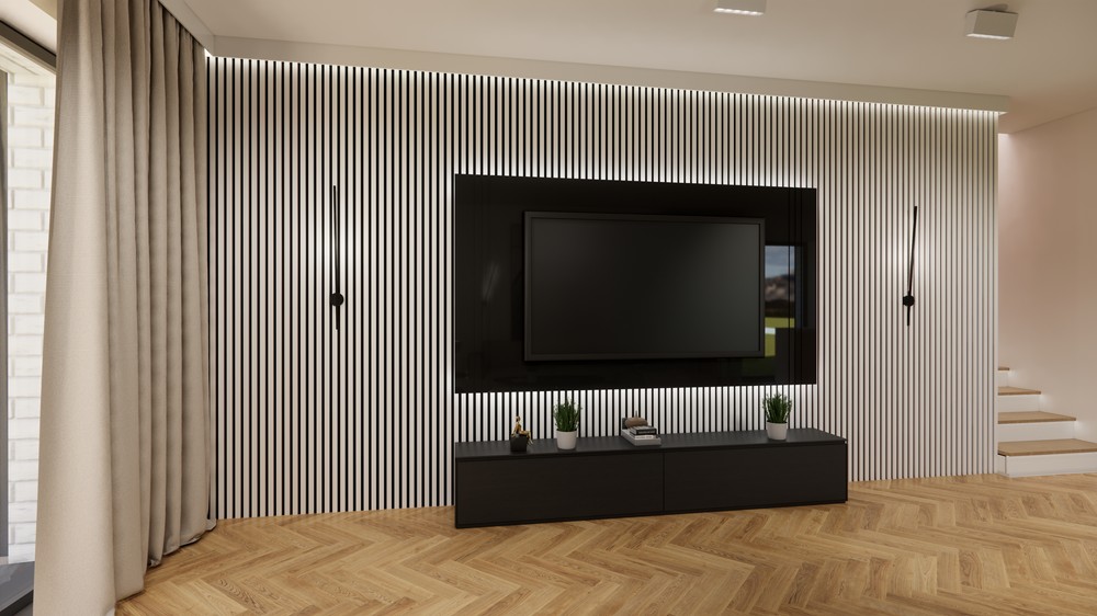 Lamele dekoracyjne na filcu 275x45cm panele ścienne BIAŁE - obrazek 6