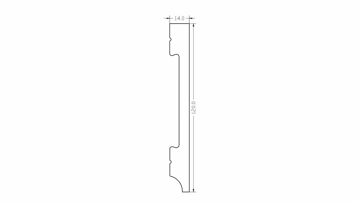 Biała listwa przypodłogowa z twardego poliuretanu LP1 12cm - obrazek 6