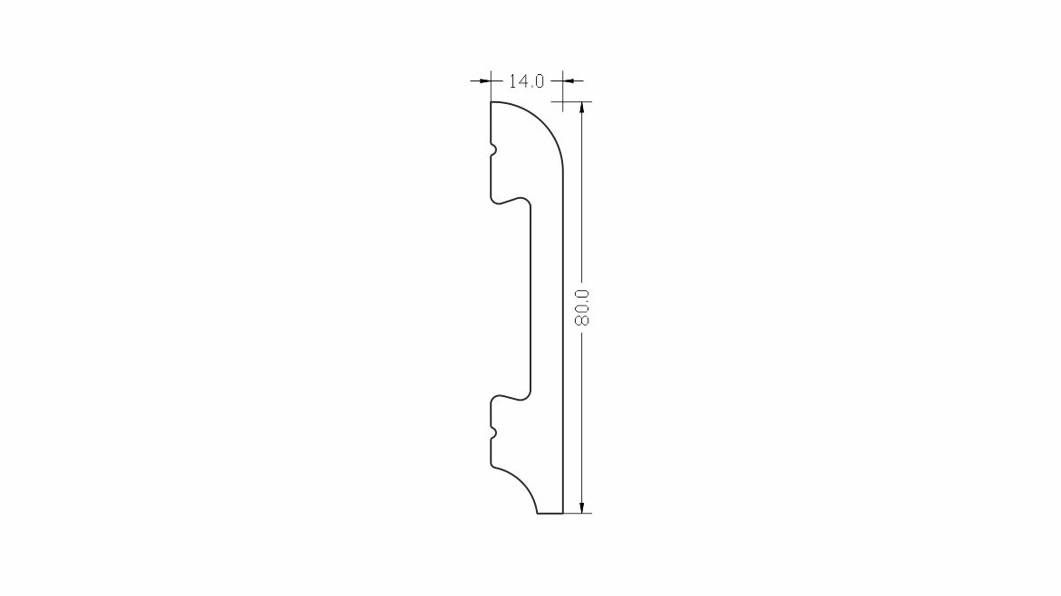 Biała listwa przypodłogowa z twardego poliuretanu LP10 8cm - obrazek 4