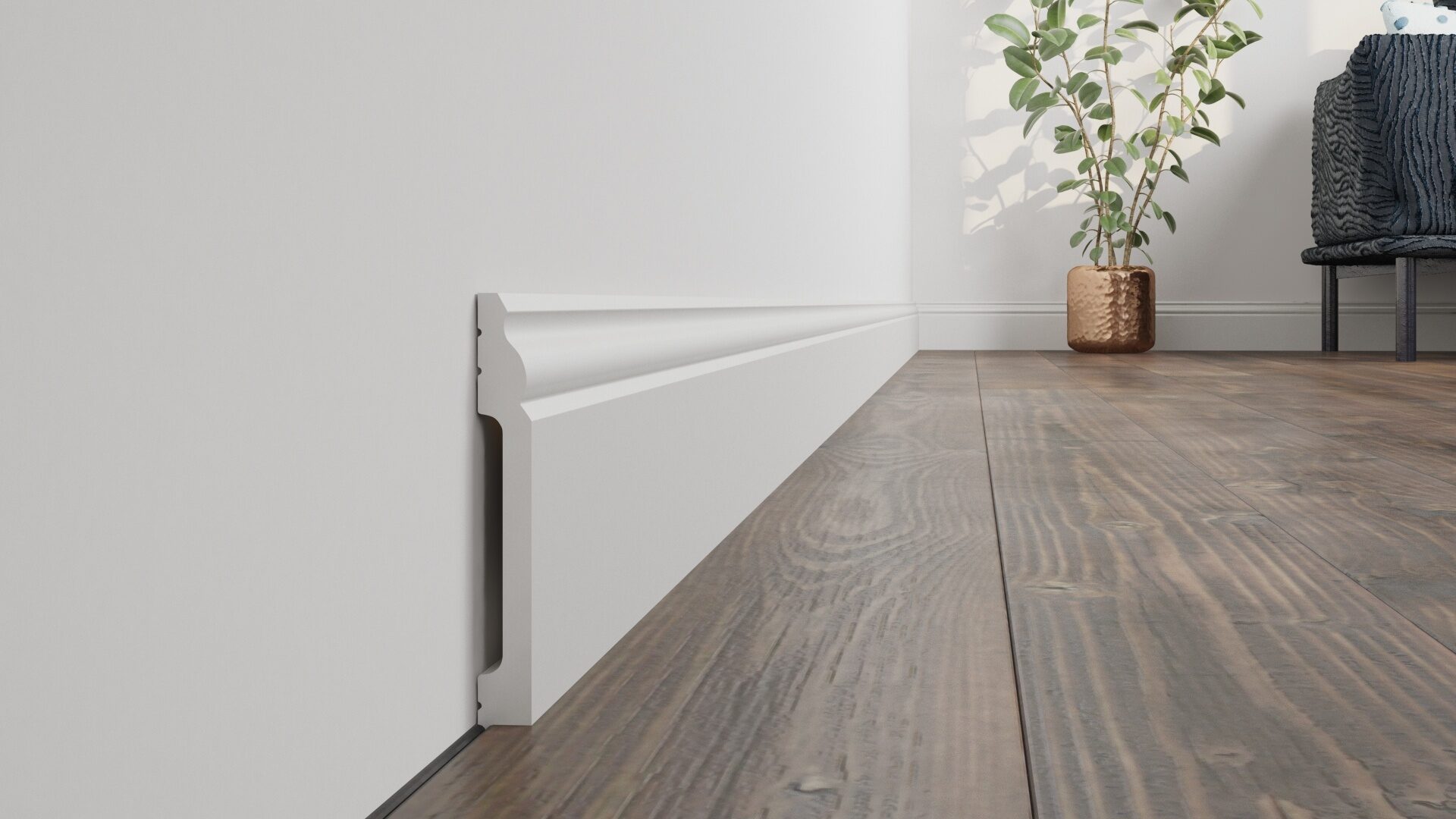 Biała listwa przypodłogowa z twardego poliuretanu LP4 12cm - obrazek 5